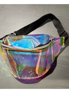 Holographic 80s 90S Rave Stars Neon Transparent blue multicolor